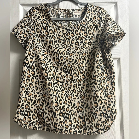 short sleeve leopard print top for women - Picture 1 of 6